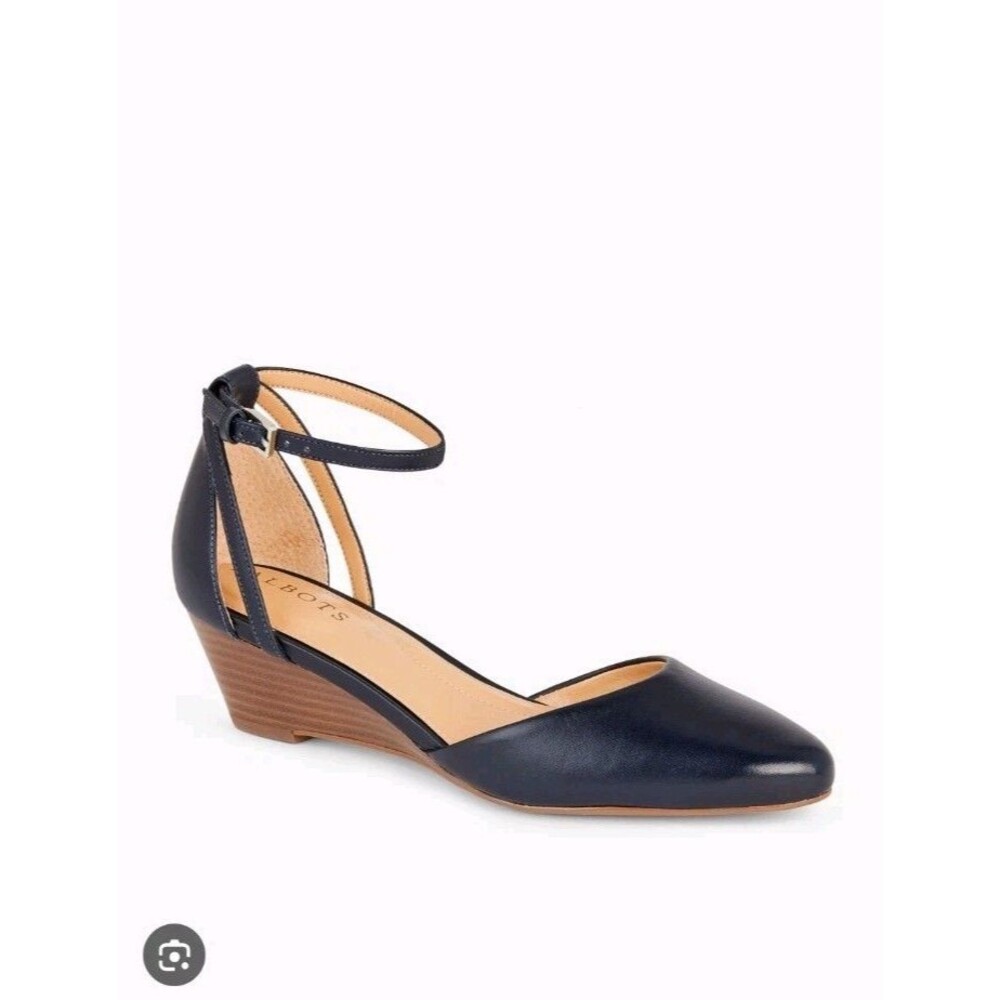 Talbots Wedges Women's 9M Laney D'Orsey Nappa Leather Ankle Strap Made in Brazil